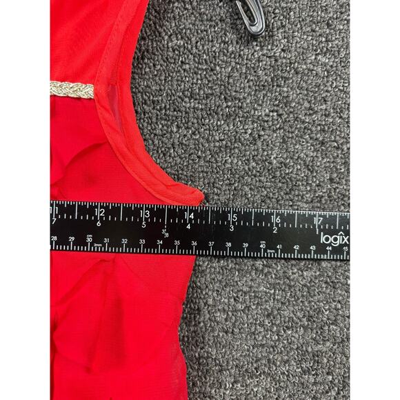 Disney Moana Girls A-Line Sleeveless Ruffle Dress Zip-Up Back Size 7/8 Red - Picture 7 of 8